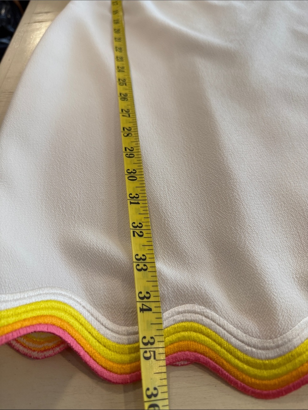 Trina Turk White Shift Dress Rainbow Ric Rac Trim Sleeveless Mod Mini-Size S/M - Picture 15 of 15